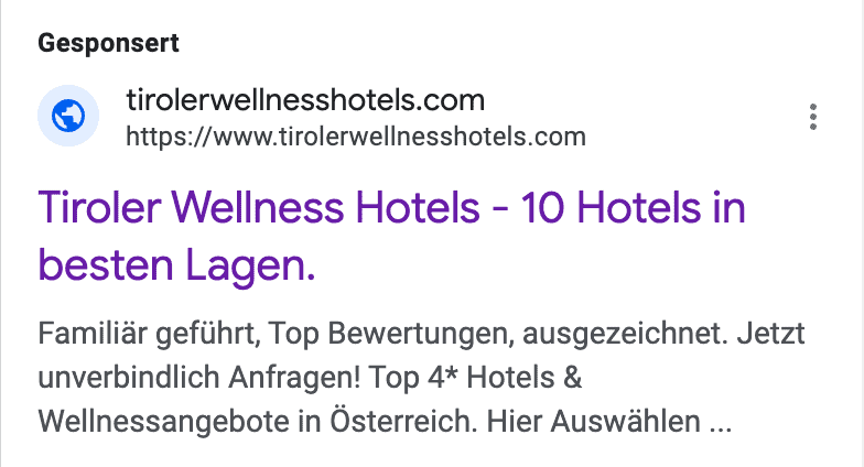 TirolerWellnessHotels Marketing Website