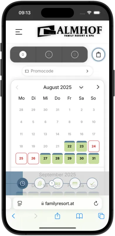 hotel website booking almhof