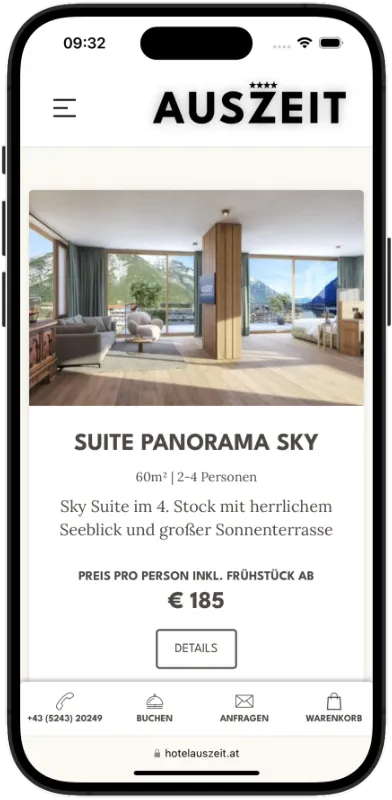 hotel website zimmer angebote auszeit